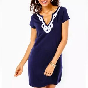 XS Lilly Pulitzer Navy Blue Dress with White Trim